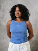 RIBBED TANK TOP - BLUE