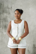 Linen Vest - Off-White