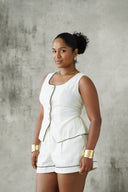 Linen Vest - Off-White