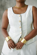 Linen Vest - Off-White