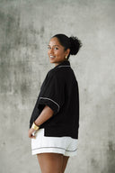 Linen Short Sleeve Shirt - Black