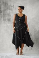 Linen Vest - Black