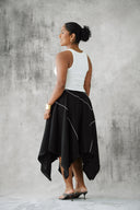 Midi Linen Skirt - Black
