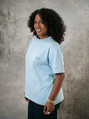 COTTON OVERSIZED T-SHIRT - BLUE