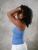 RIBBED TANK TOP - BLUE