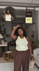 Butter Yellow Tank Top + Chocolate High-Waist Trousers - Bundle